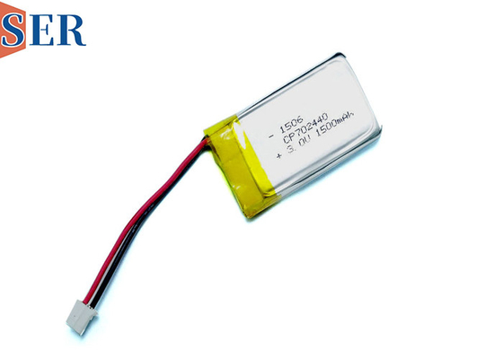 Batería suave del manganeso del litio del paquete de la batería ultra fina de CP702440 3V 1500mah Li-MNO2 con el conector de los alambres