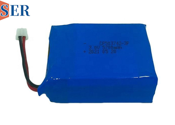 Batería primaria suave modificada para requisitos particulares CP503742-3p del litio de 3.0V 5700mAh