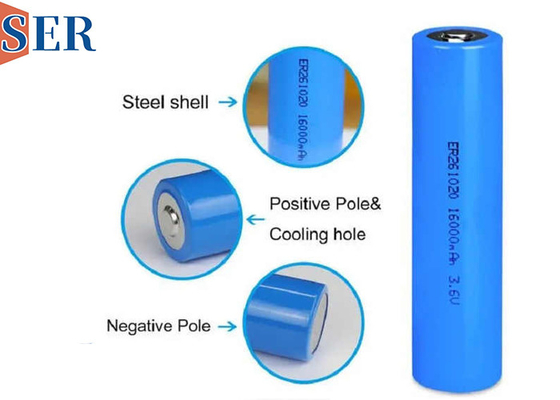 ER261020M Batería de doble CC Li SOCL2 Corriente de descarga grande de alta capacidad 3.6V 13000mAh