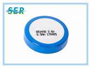 Batería del perseguidor ER2450 Li SOCL2 de GPS, círculo profundo del botón de la pila del litio de 500mAh 3.6V