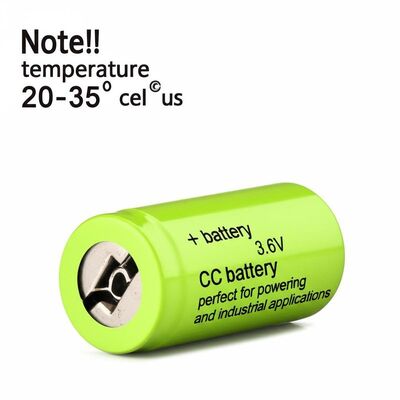 Temperatura de funcionamiento 20-35 grados Celsius. Batería CC de 3.6V, perfecta para alimentar aplicaciones electrónicas e industriales.