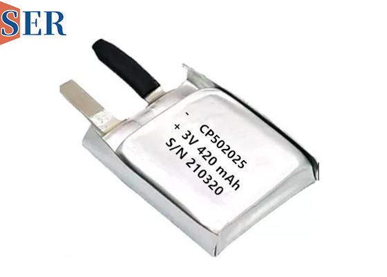 Batería suave del manganeso del litio del paquete de SER CP502025 de batería de 3.0V Li-MnO2