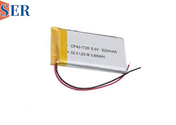 3.0V Batería suave de LiMno2 ultra delgada CP401725 Batería desechable de bolsa de Li-MnO2