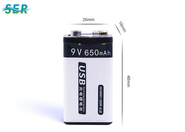 Batería 650mAh del litio de la alta capacidad 9V recargable para la alarma de incendio del metro/
