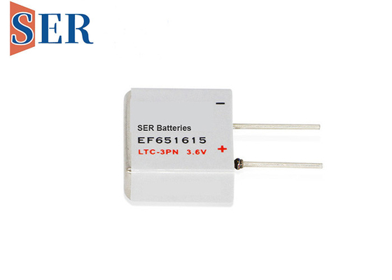 batería prismática de 400mAh EF651615 Li SOCL2 con 4 pernos de la soldadura de U