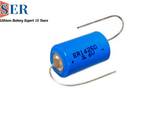 Tamaño 600mah ER14250S de la batería primaria 1/2AA del litio de la seguridad 3.6V 3,6 larga vida de la batería de la temperatura alta 150 de voltio Lisocl2